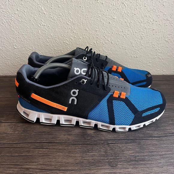 On Running Other - On Cloud 5 Athletic Running Shoes Black Blue Orange Mens Size 11.5